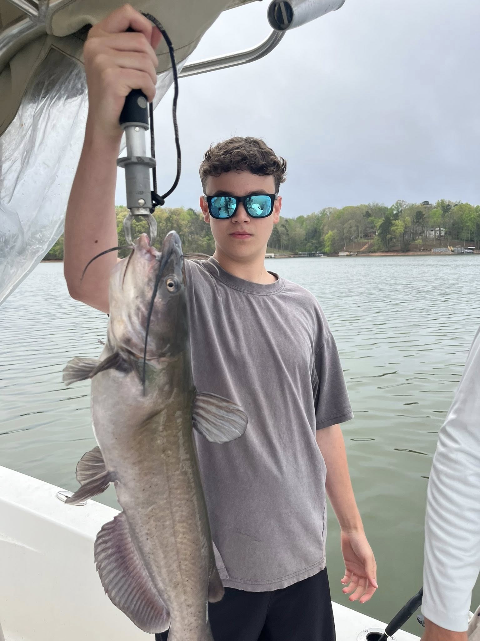 Channel catfish caught while fishing in Cumming GA on boat