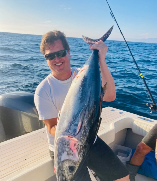 A person fishing in California