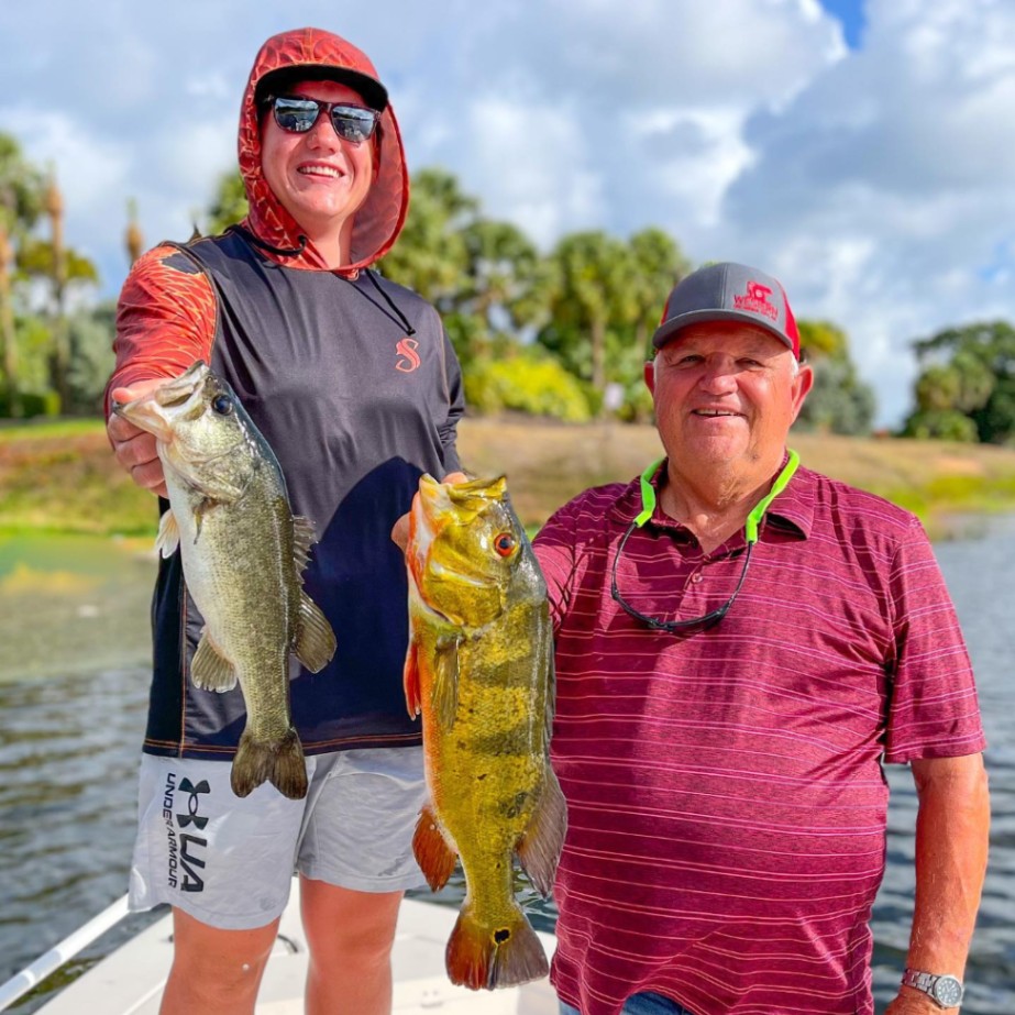 Two largemouth bass caught in Delray Beach