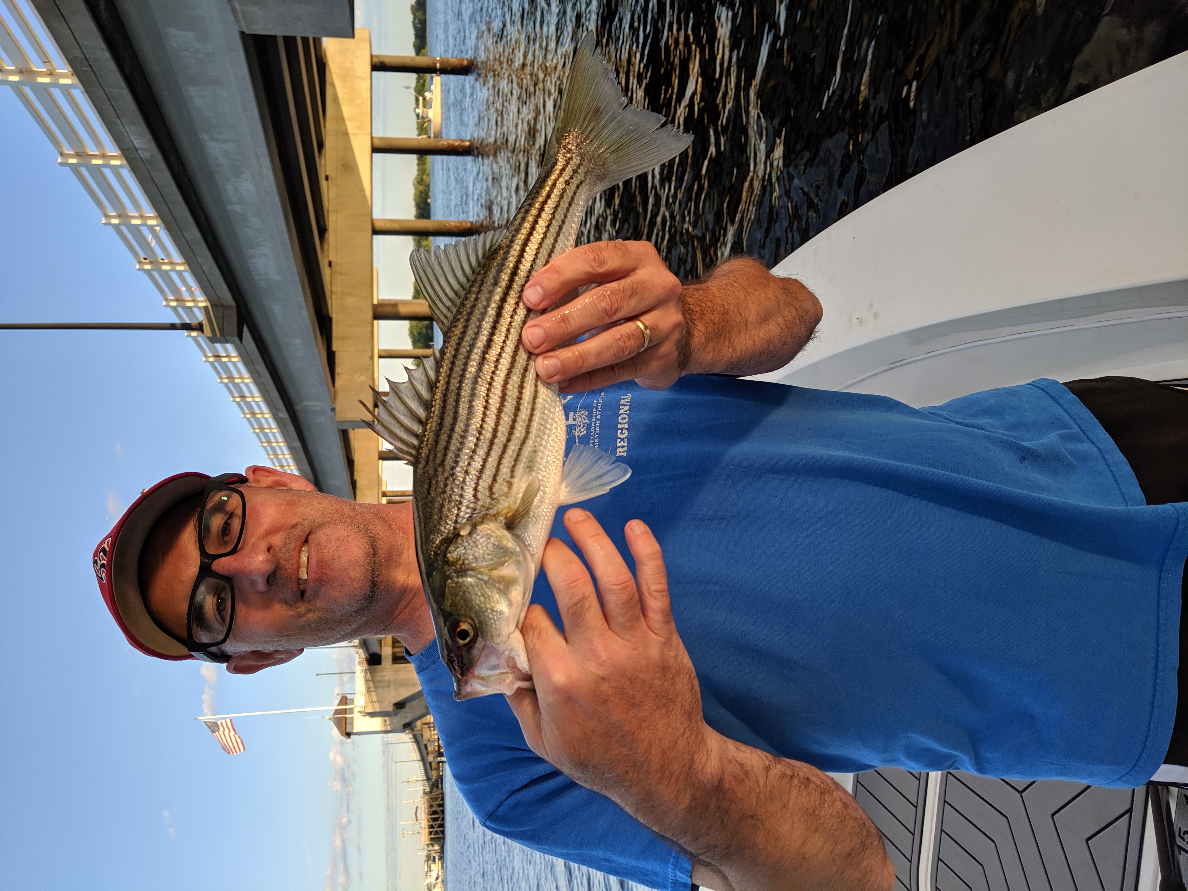 Striped bass caught in Brick Township