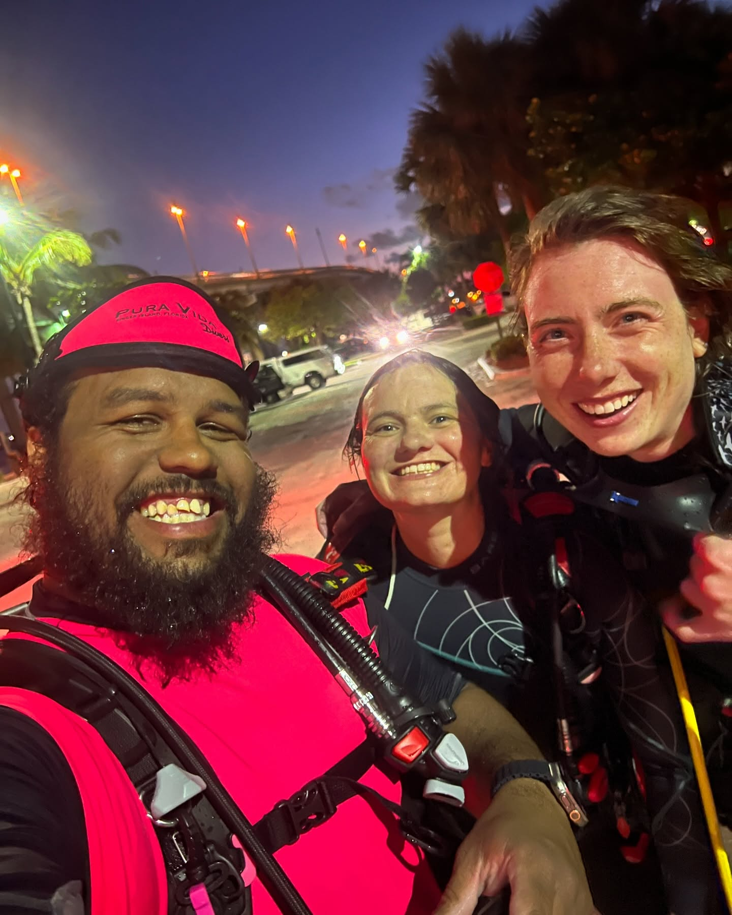 Three people enjoying water sports in Dania Beach