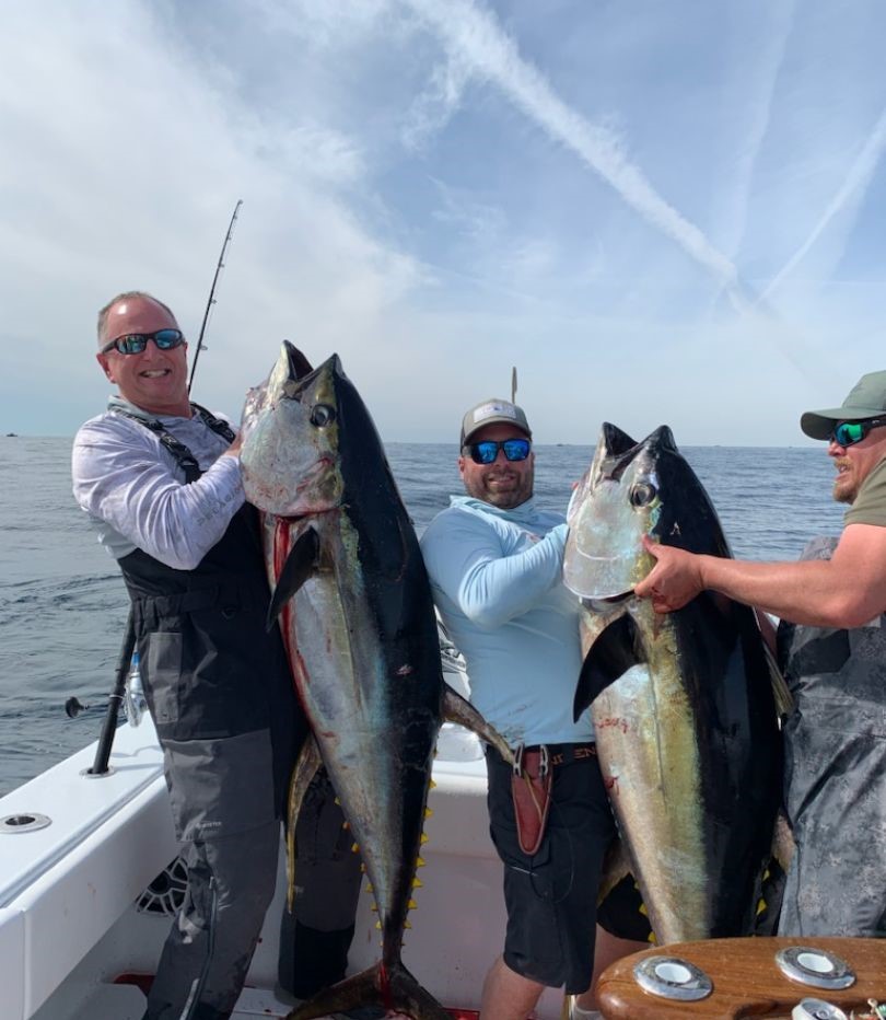 Two large yellowfin tuna caught during deep sea fishing trip in Santa Rosa Beach Florida