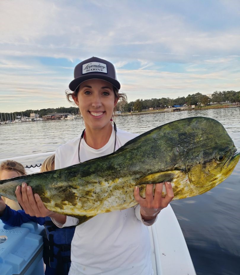 Mahi mahi catch displayed on fishing boat in Santa Rosa Beach FL waters