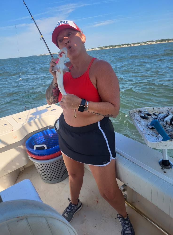 Atlantic Sharpnose Shark caught fishing at Edisto Beach SC