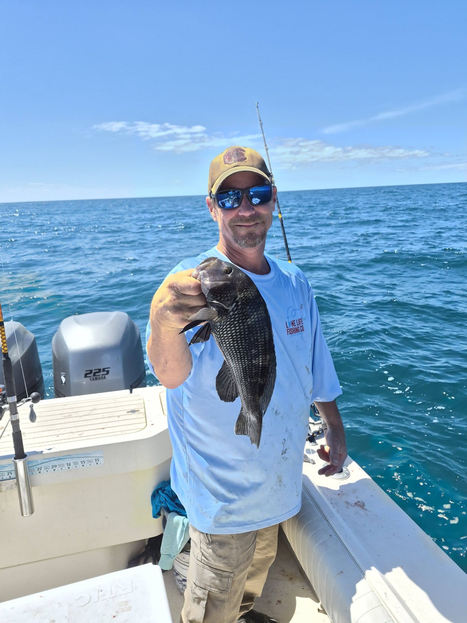 Black sea bass caught fishing at Edisto Beach SC