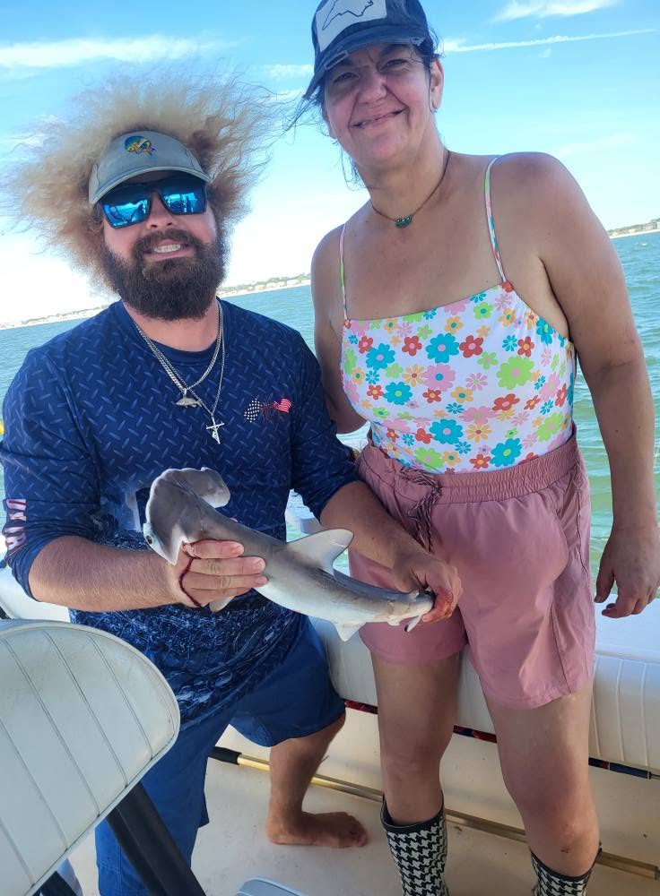 Bonnethead shark caught while fishing at Edisto Beach SC