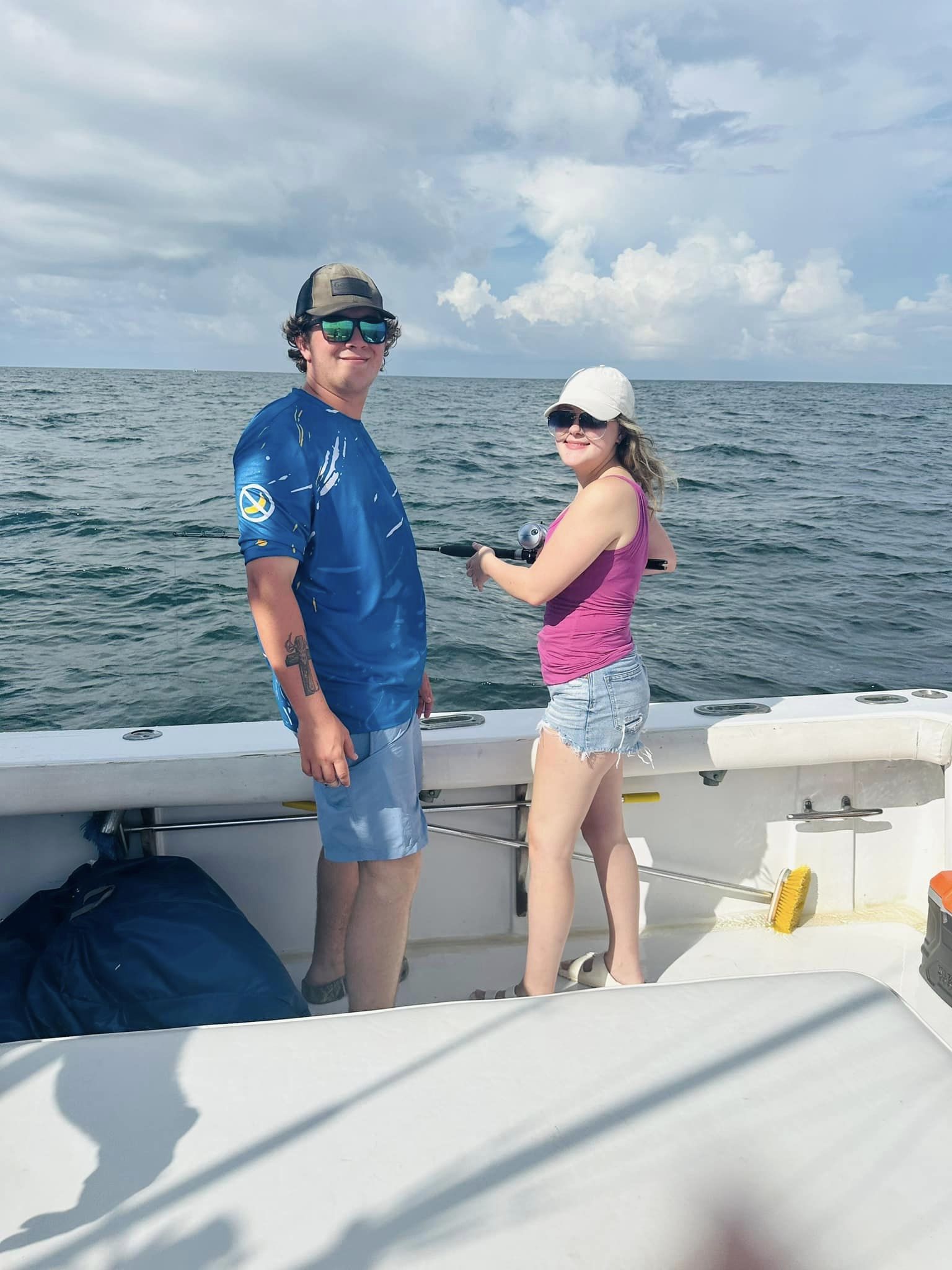 Two people fishing in Alabama with best, great equipment