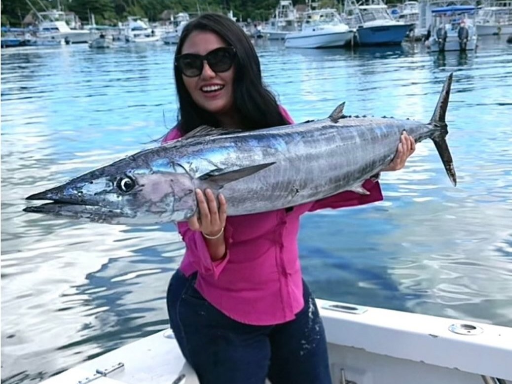 Wahoo fishing charter boat in Cozumel waters with Captain Manny Pool's Prowler 22' vessel