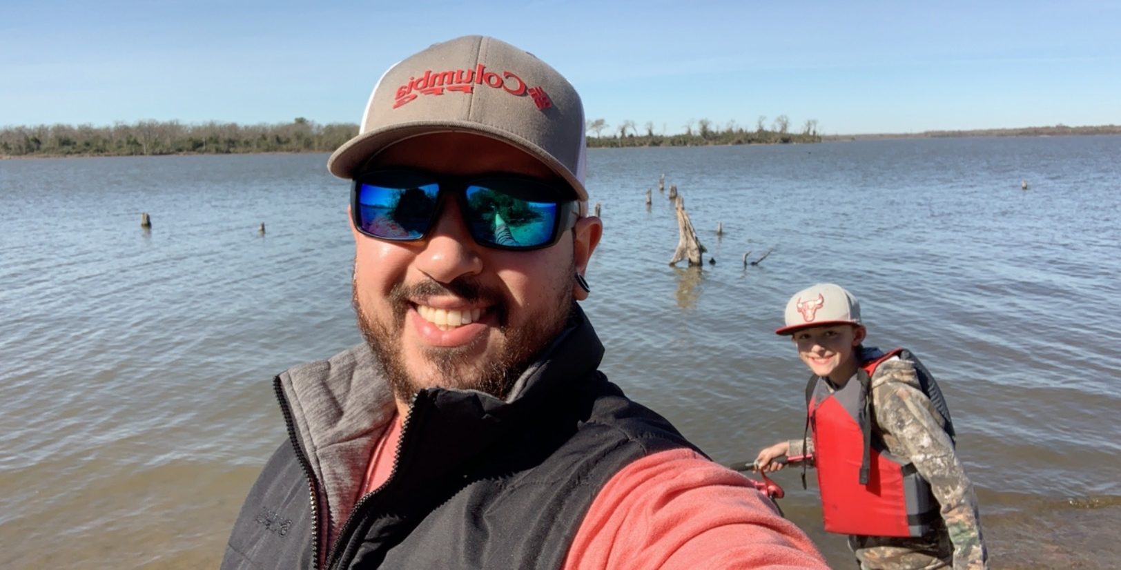 Two people fishing in Galveston