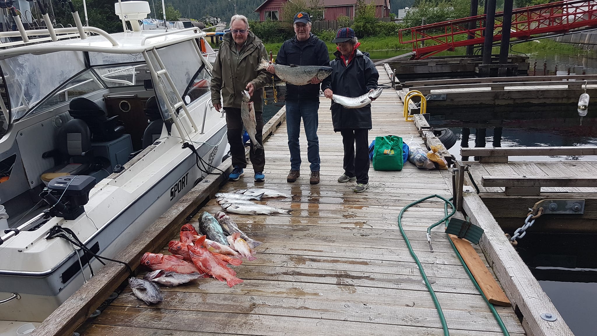 3 people fishing in Tahsis