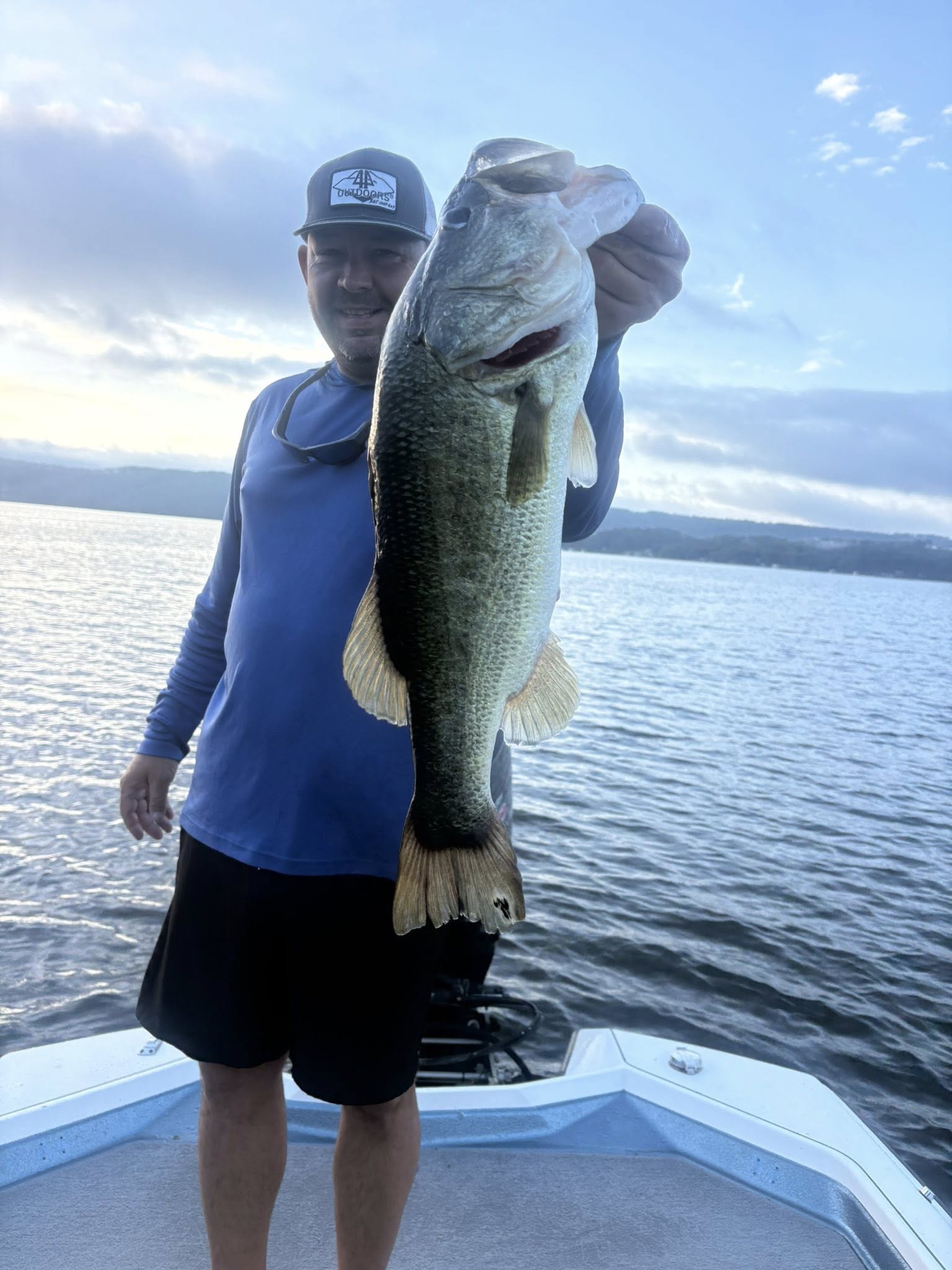 Large bass caught while fishing on lake in Chattanooga TN