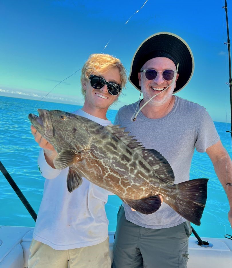 Photograph of a huge black grouper fish caught while fishing in FL
