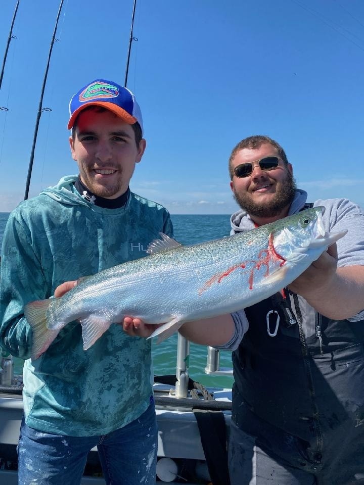 Two anglers enjoying a fishing trip in OH