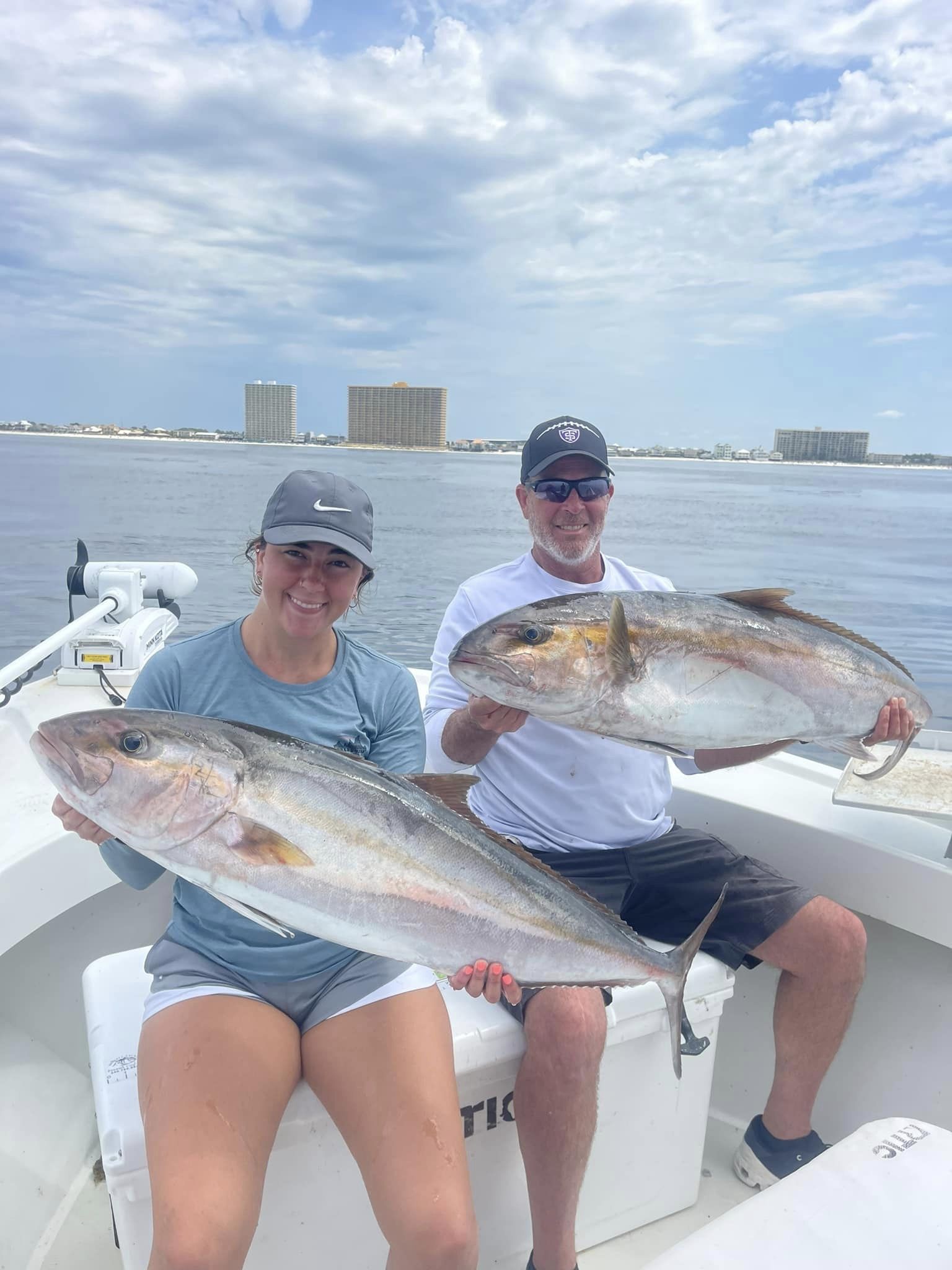 Two bluefin trevally fish caught in Florida