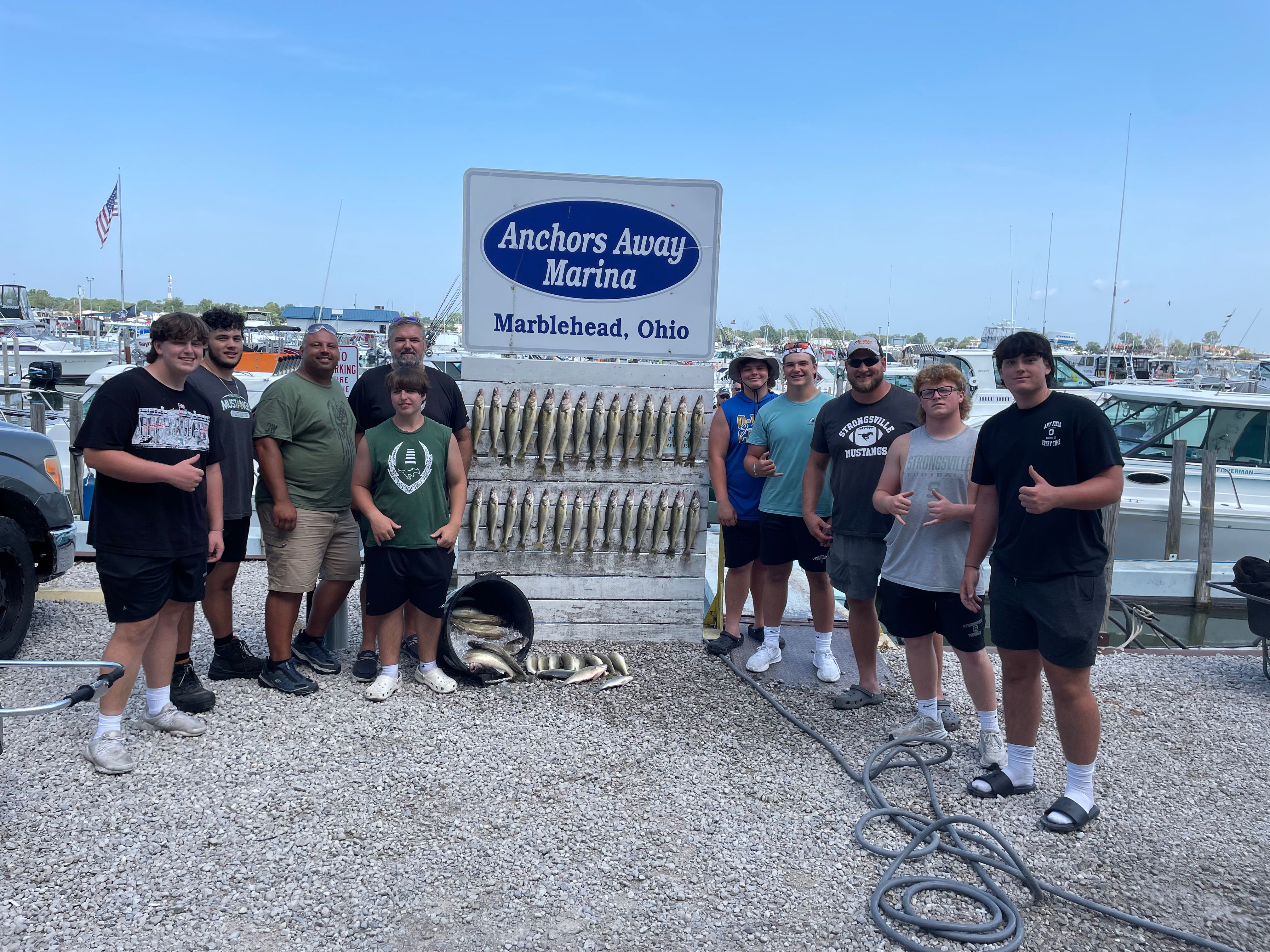 Eleven people fishing in Ohio