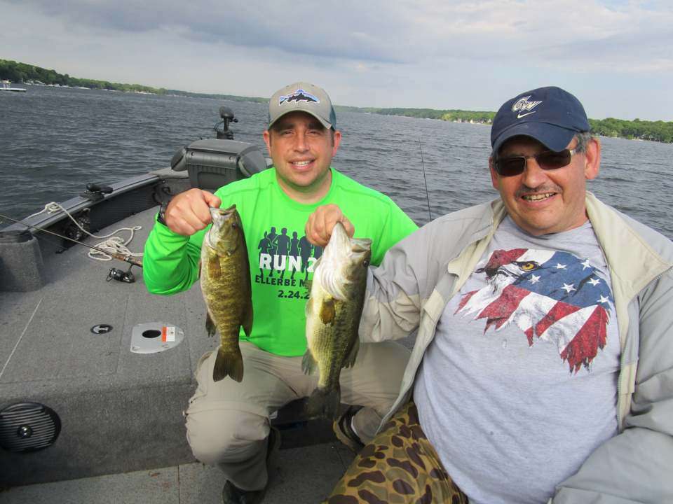 Two largemouth bass caught in Delavan