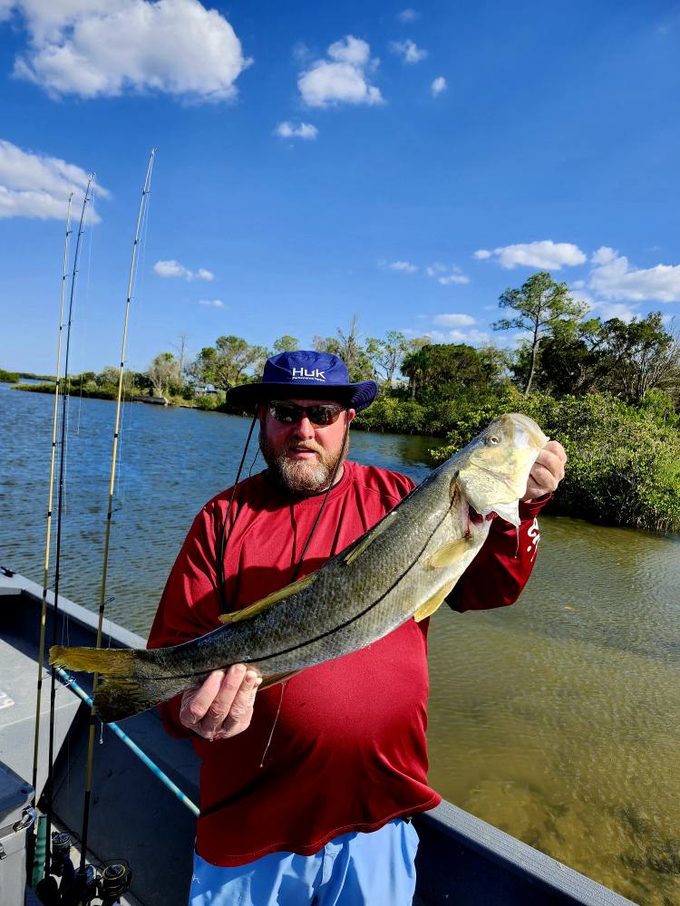 Angler fishing in the crystal clear waters of Crystal River