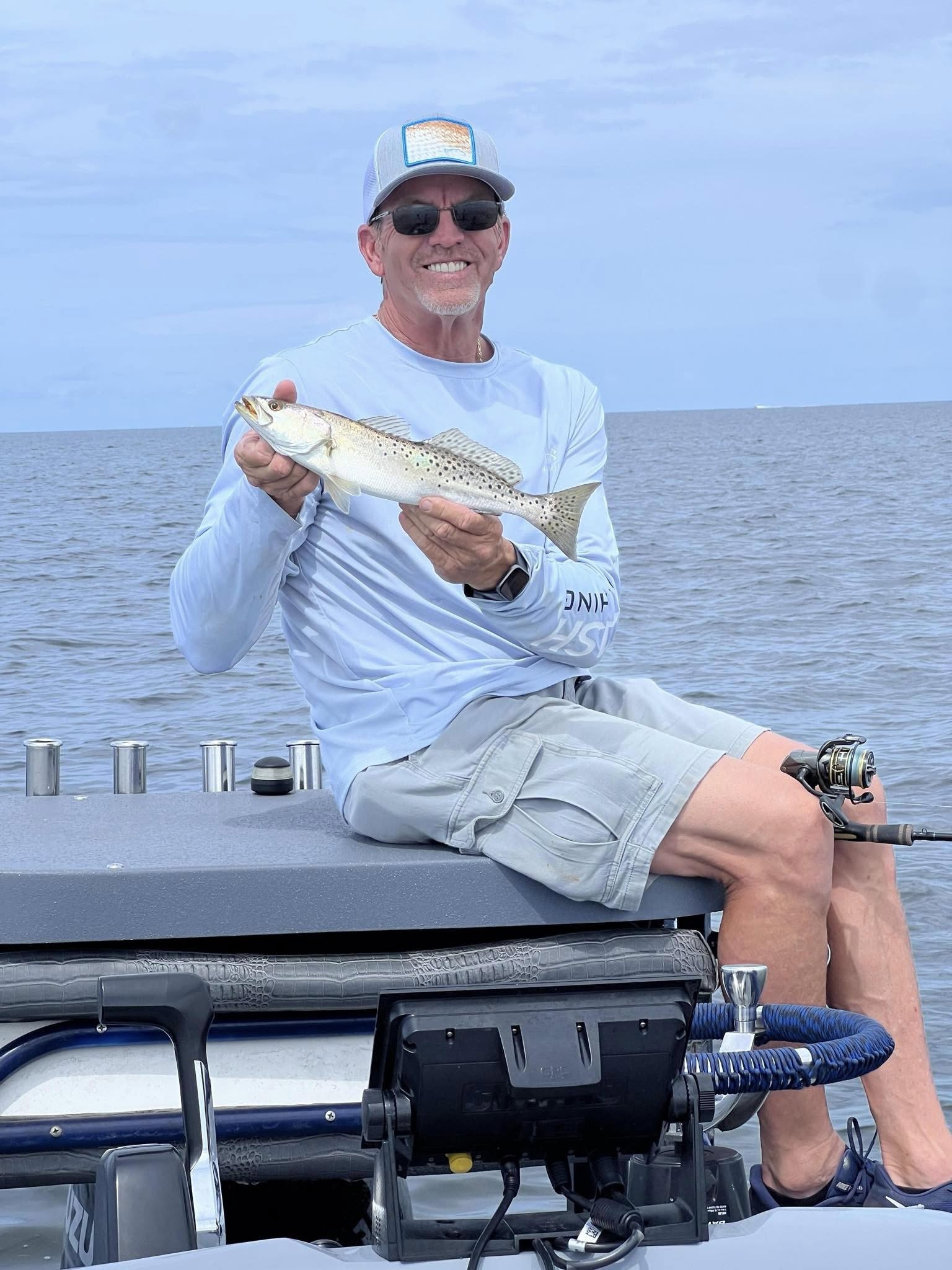 A photo of a spotted weakfish caught while fishing in Crystal River