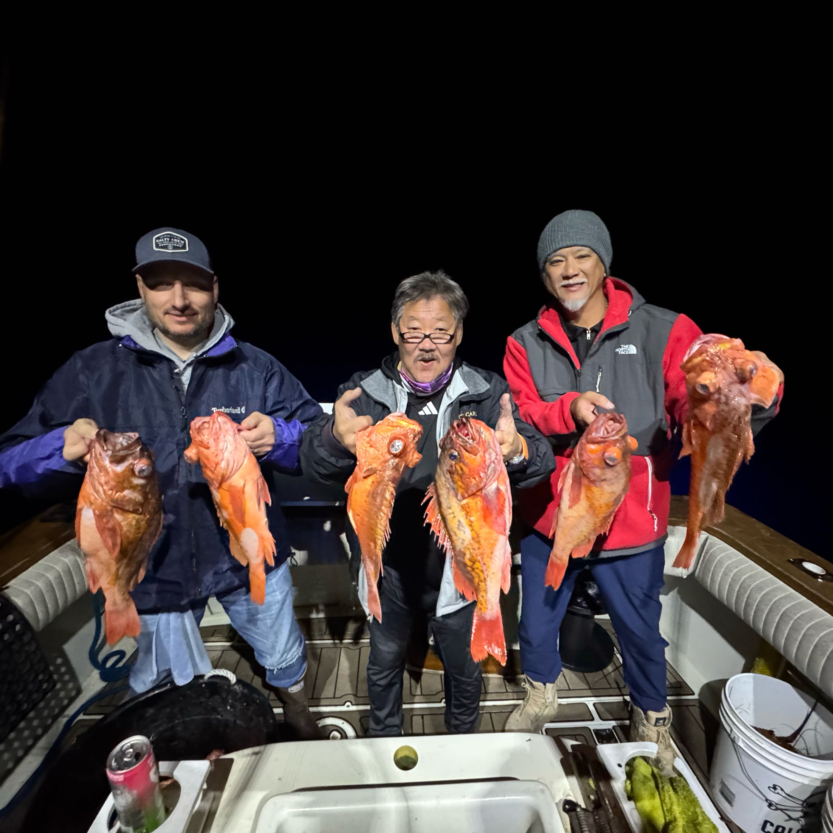 Anglers with their catch of 6 fish in San Pedro