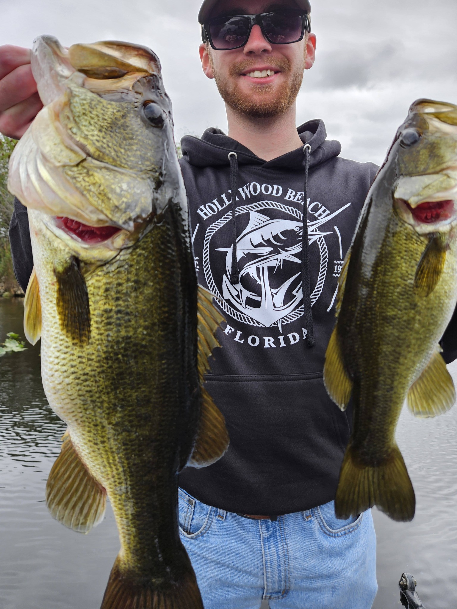 Two smallmouth bass caught fishing in South Bay FL