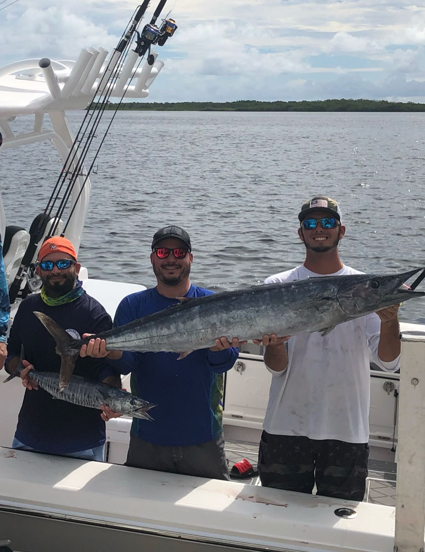A big wahoo fish caught by a group of 5 people in Tavernier