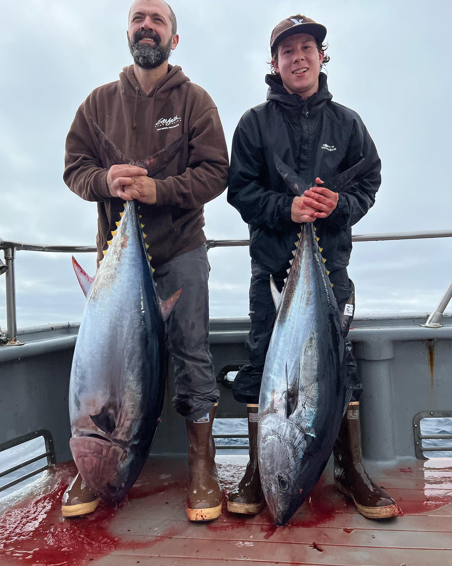 Two big blackfin tuna caught while fishing in CA