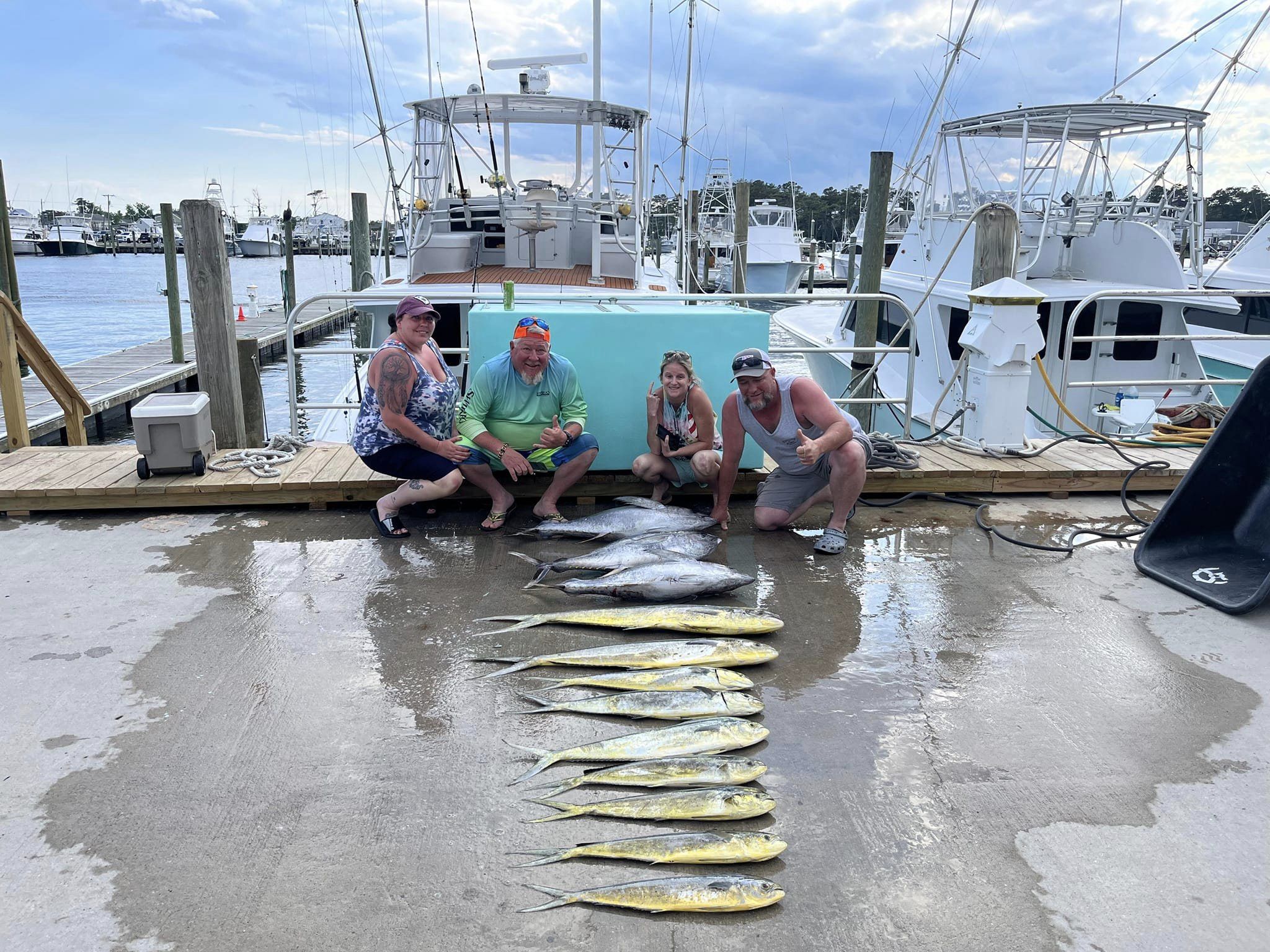 Four people fishing in Wanchese