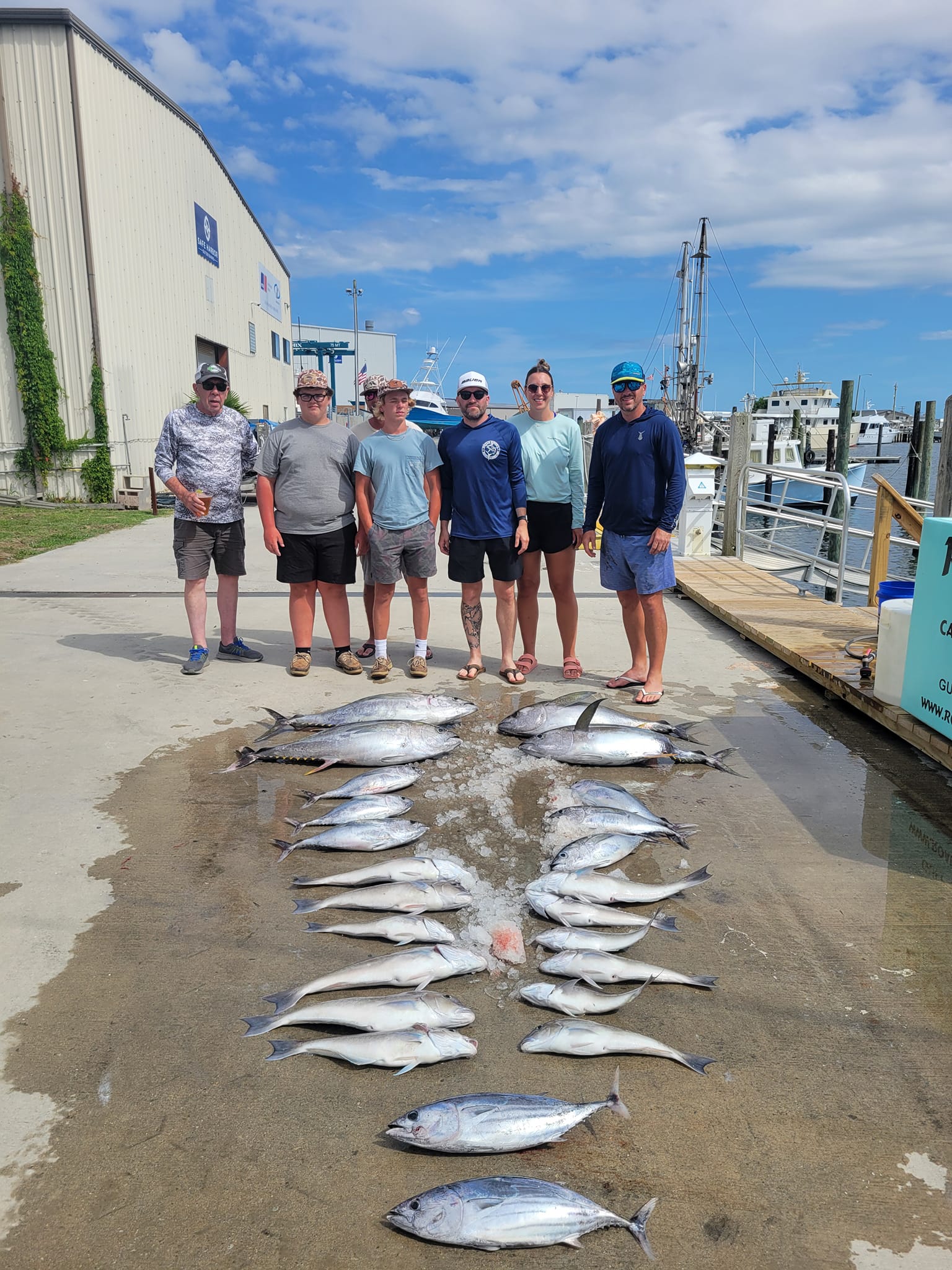 Two little tunny and yellowfin tuna caught by 6 people fishing in Wanchese