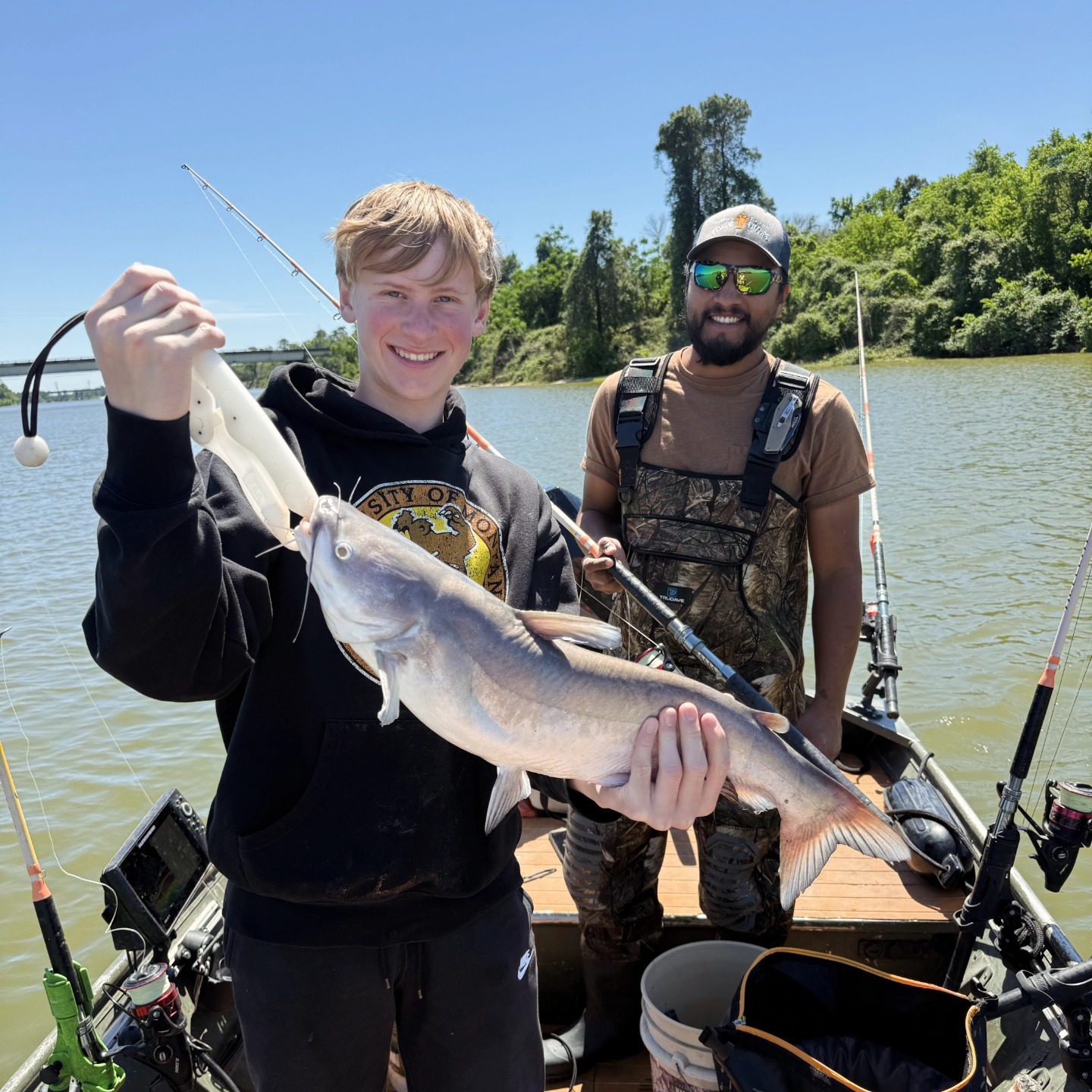 Blue catfish caught while fishing in Houston TX waters