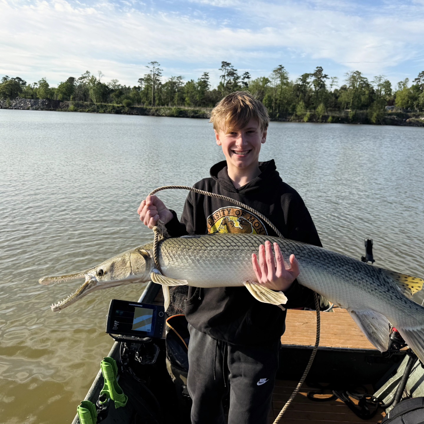 Shortnose gar caught while fishing in Houston TX waters