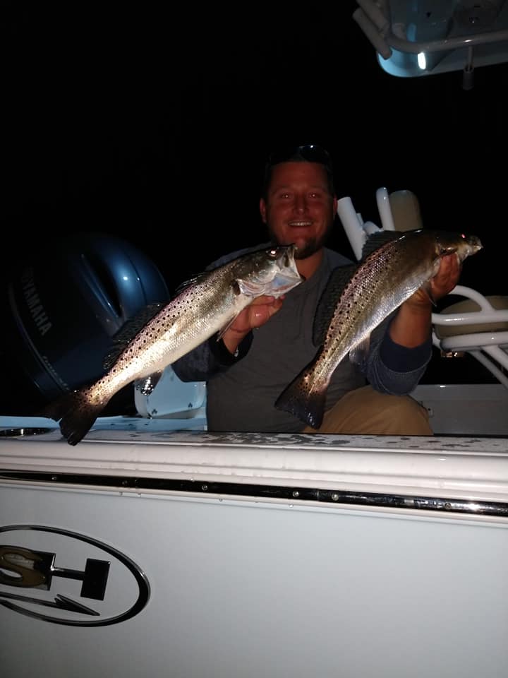 Spotted Weakfish, 17 inches, fishing in NC