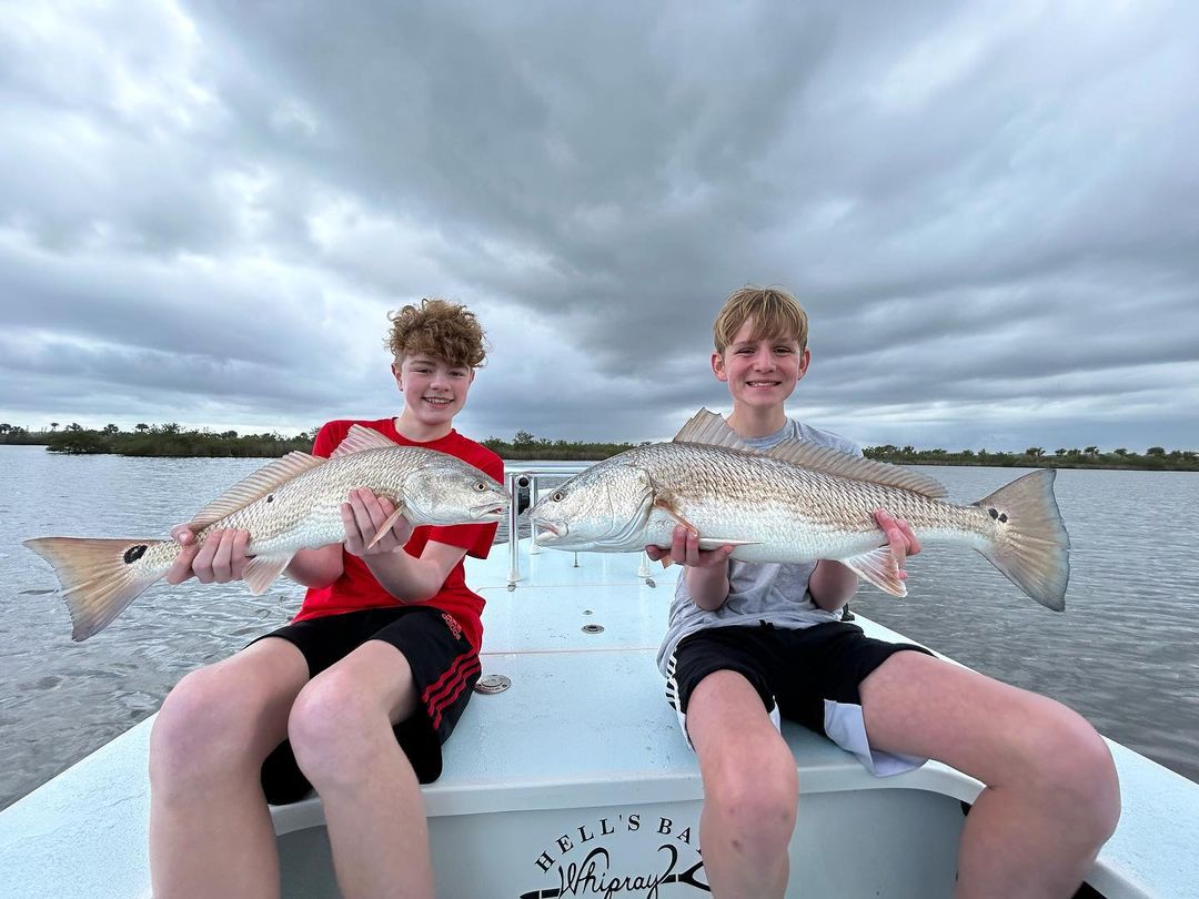 Two redfish caught while fishing in Florida