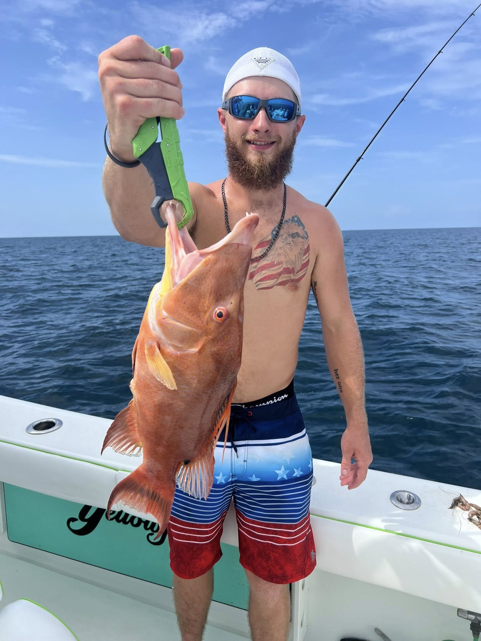 Angler on Treasure Island enjoying cruises, fishing, and tours