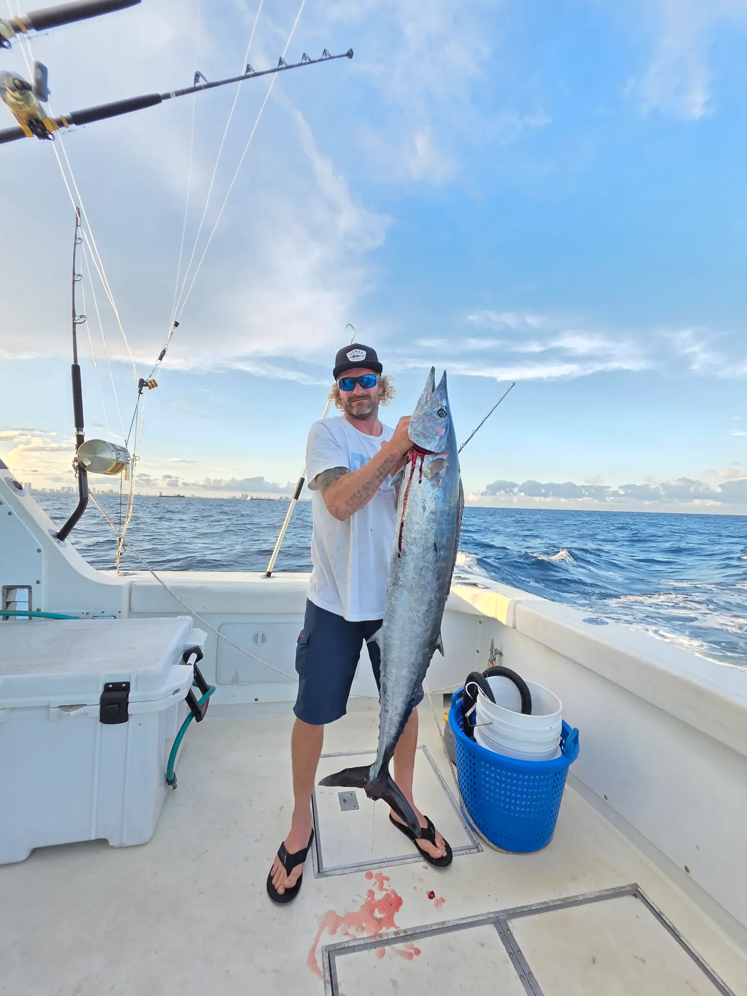 Wahoo fish catch on fishing boat in Boynton Beach FL
