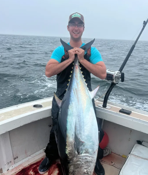 Blackfin tuna, 35 inches, caught while fishing in MA