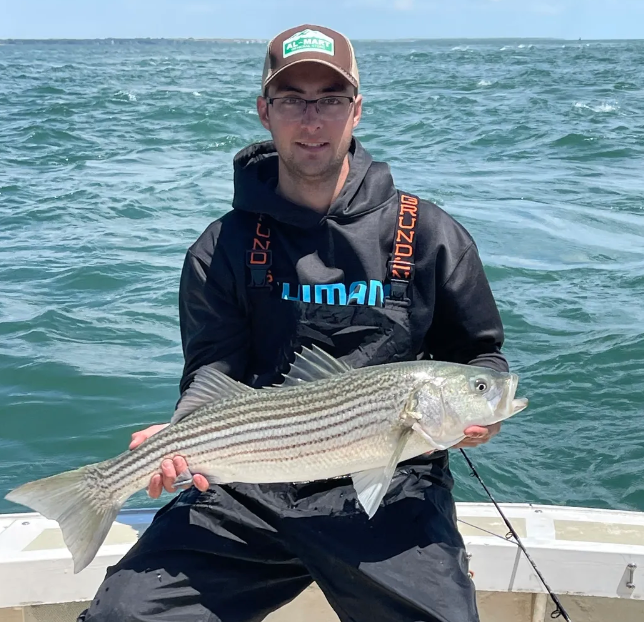 Striped bass caught while fishing in MA