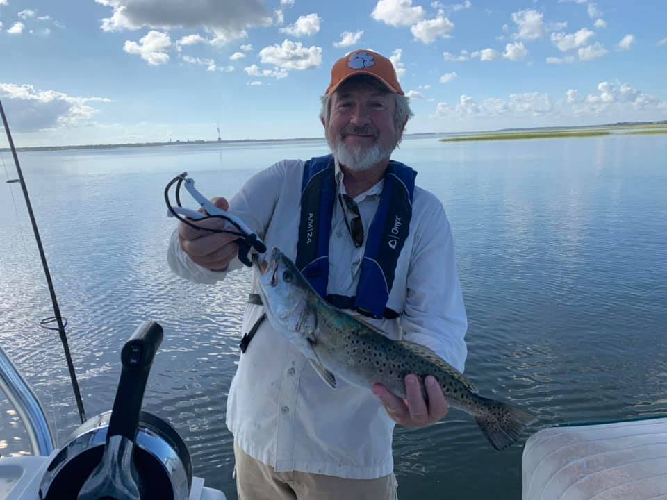 Spotted Weakfish, 18 inches, caught at Fernandina Beach