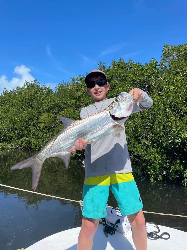 A tarpon fish caught in FL while fishing