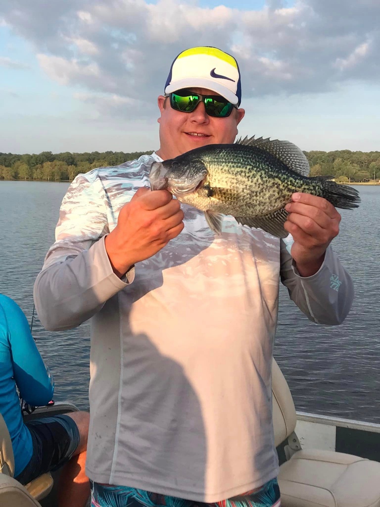 A lone crappie fish caught in Lafayette