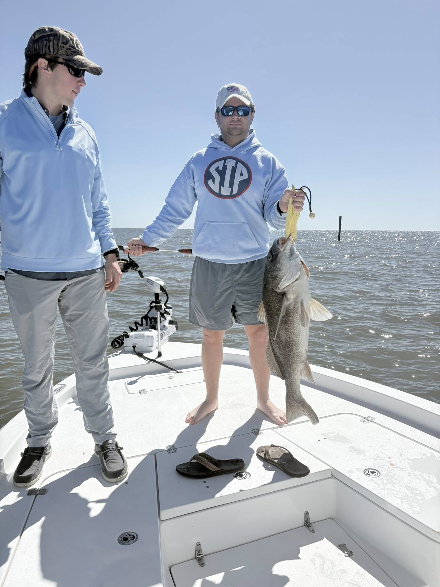 Black drum fish caught on fishing boat in Bay St. Louis MS