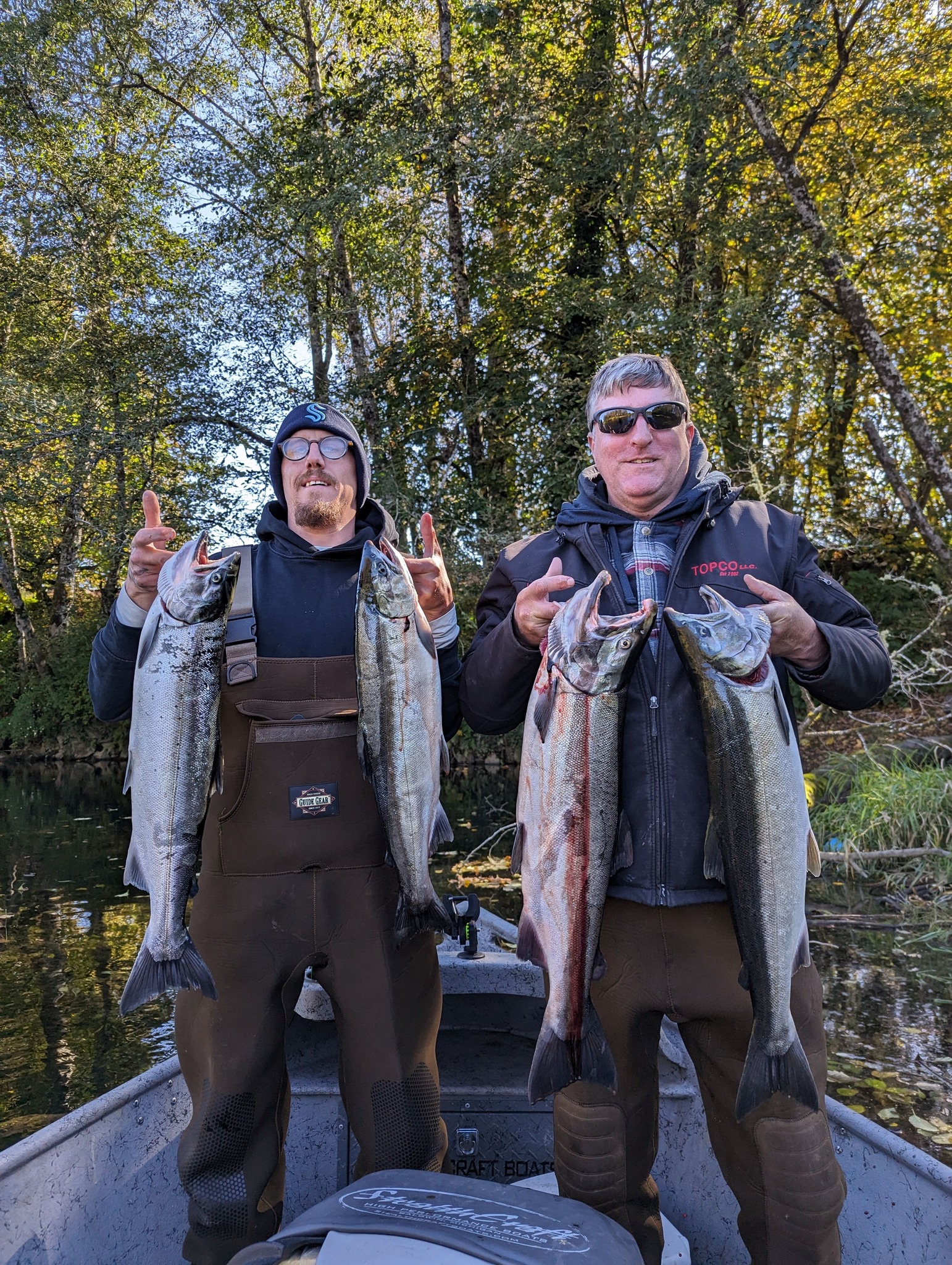 Four sea trout, measuring 29 inches, caught while fishing in Montesano.