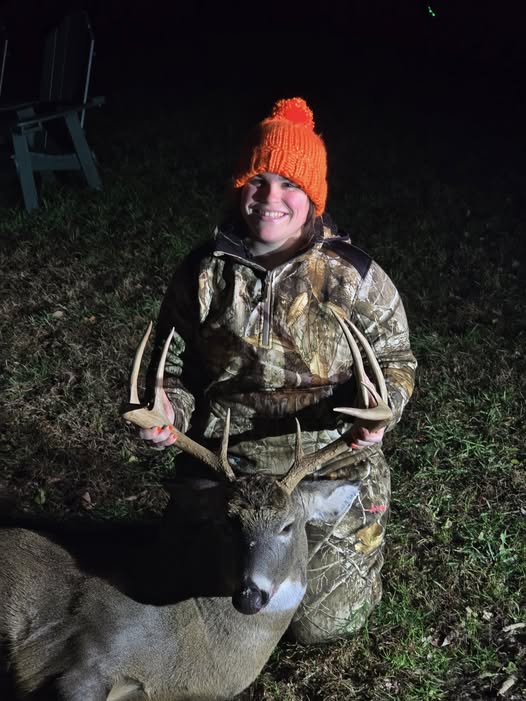 Successful deer hunt in Harmony ME with harvested whitetail deer