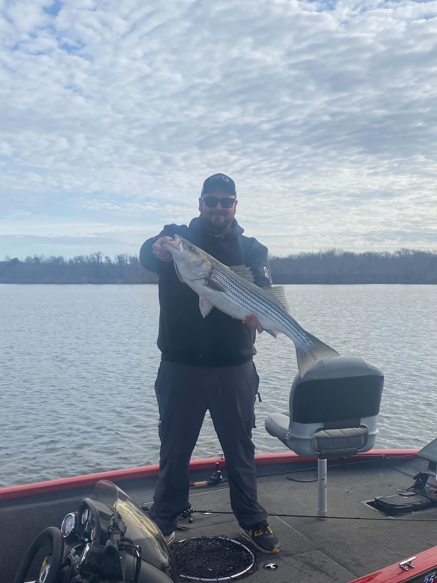 Striped bass caught while fishing in Oldmans Township