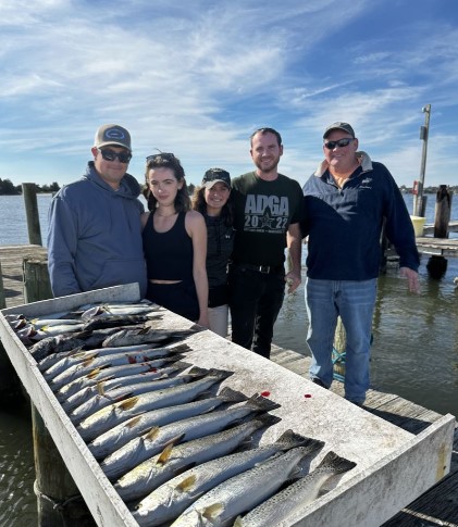 Group of 5 people enjoying fishing at Cedar Point