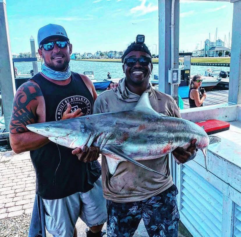 Three anglers fishing in Galveston