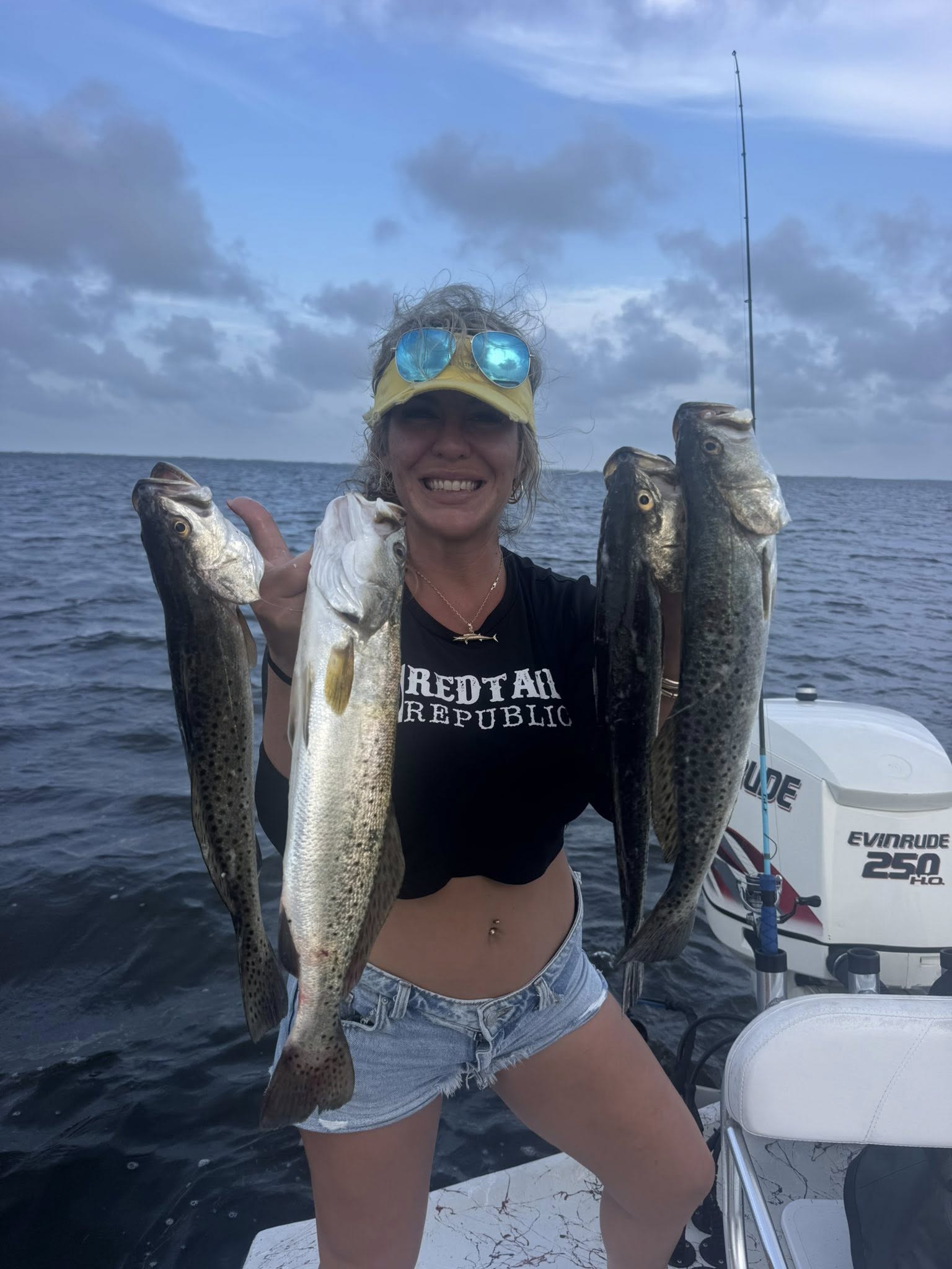 Successful speckled trout fishing trip in Corpus Christi TX with multiple fish caught