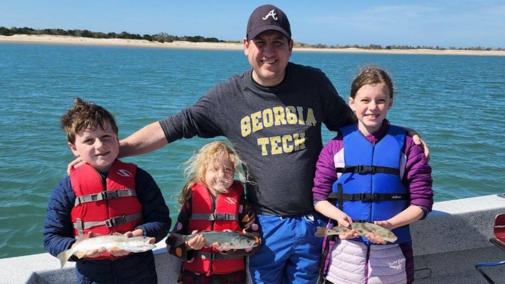 4 people fishing in North Carolina
