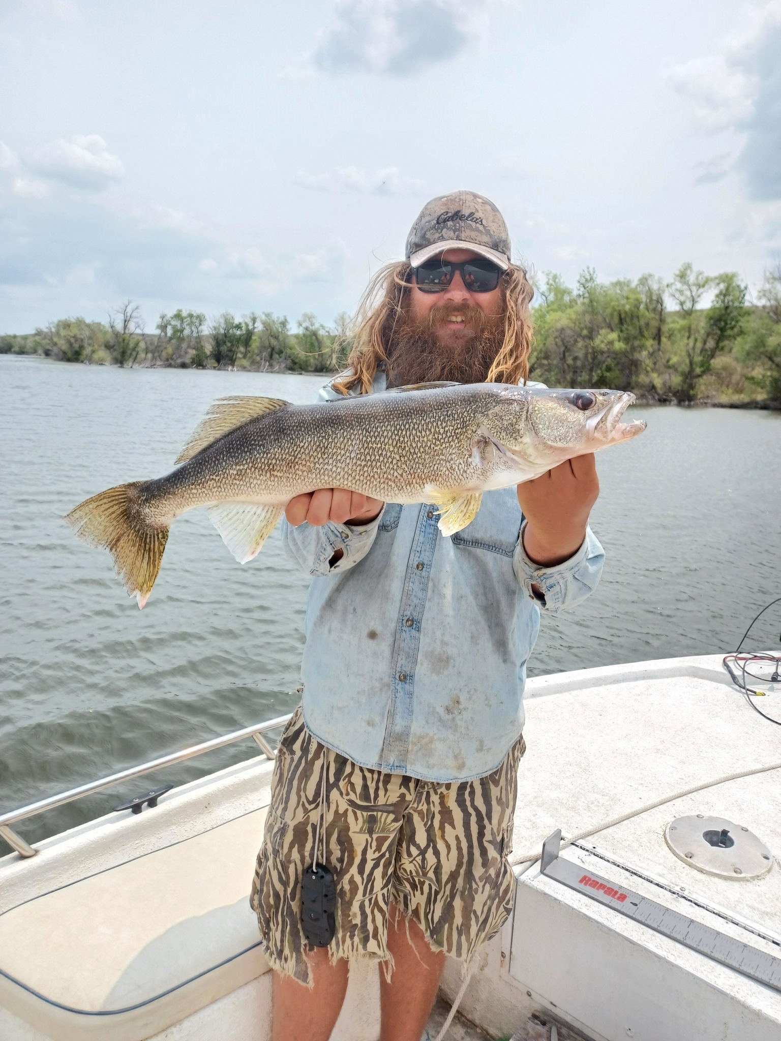 Walleye catch displayed on fishing boat in Valentine NE
