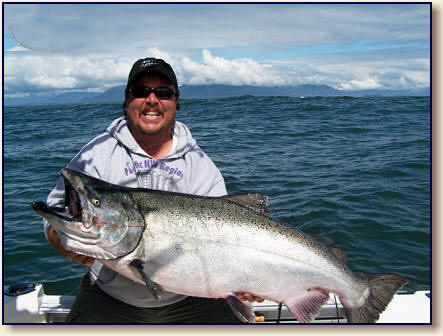 Single fisherman with big fish catch in Milton-Freewater