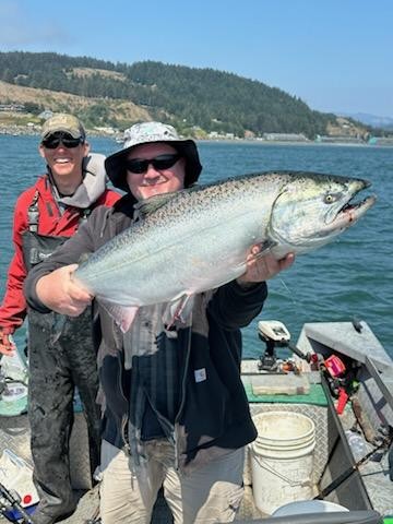 Large Chinook salmon caught fishing in Gold Beach Oregon waters